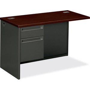 HON 38000 Series Left Return, 48"W - 2-Drawer - 48" x 24" x 29.5" - 2 x Box Drawer(s), File Drawer(s) - Single Pedestal on Left Side - Radius Edge - Material: Wood, Steel - Fi