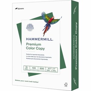 Hammermill Premium Color Copy Paper - White - 100 Brightness - Letter - 8 1/2" x 11" - 28 lb Basis Weight - 500 / Ream - White