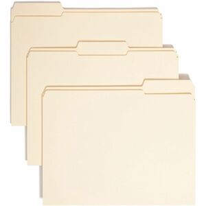 Smead 1/3 Tab Cut Letter Recycled Top Tab File Folder - 8 1/2" x 11" - 3/4" Expansion - Top Tab Location - Assorted Position Tab Position - Manila - Manila - 10% Recycled - 10