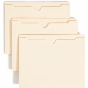 Smead Straight Tab Cut Letter Recycled File Jacket - 8 1/2" x 11" - 2" Expansion - Manila - 10% Recycled - 50 / Box