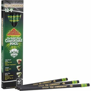 Dixon Tri-conderoga Executive Triangular Pencil - #2 Lead - Black Barrel - 12 / Dozen