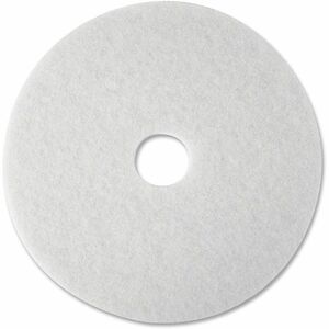 3M™ White Super Polish Pad 4100 - 17" Diameter - 5/Carton x 17" Diameter - Polyester Fiber - White