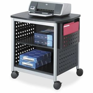 Safco Scoot Desk Side Hole Pattern Printer Stand - 200 lb Load Capacity - 3 x Shelf(ves) - 26.50" Height x 26.50" Width x 20.50" Depth - Floor - Laminate, Powder Coated - Stee