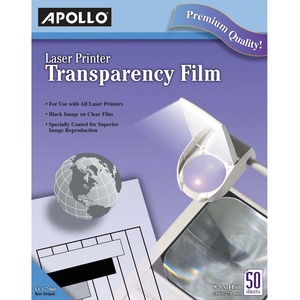 Apollo Laser Printer Transparency Film - 8 1/2" x 11" - 50 / Box - Clear