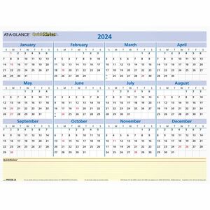 At-A-Glance Quicknotes Mini Erasable Yearly Wall Planner - January 2022 till December 2022 - 12 45/64" x 15 45/64" Sheet Size - 2" x 1.87" Block - Erasable, Reversible, Write