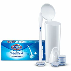 Clorox ToiletWand Disposable Toilet Cleaning System - 1 Kit (Includes: ToiletWand, Storage Caddy, 6 Disinfecting ToiletWand Refill Heads)