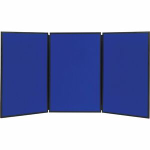 Quartet Show-It! 3-sided Display System - 36" Height x 72" Width - Gray Fabric, Blue Surface - Dual Sided, Lightweight, Resilient, Durable, Tackable - 3 - 1 / Each