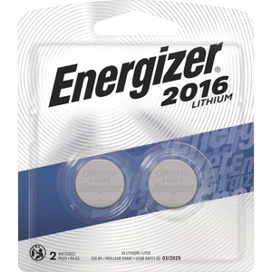 Energizer 2016 Lithium Coin Battery, 2 Pack - For Multipurpose - 3 V DC - Lithium (Li) - 2 / Pack