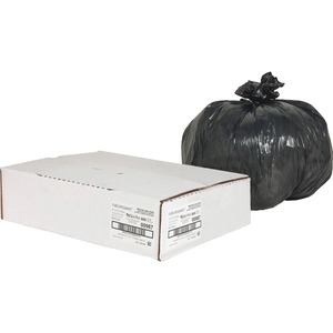 Nature Saver Black Low-density Recycled Can Liners - Small Size - 10 gal Capacity - 24" Width x 23" Length - 0.85 mil (22 Micron) Thickness - Low Density - Black - Plastic - 5