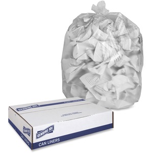 Genuine Joe High-Density Can Liners - Extra Large Size - 60 gal - 38" Width x 60" Length x 0.67 mil (17 Micron) Thickness - High Density - Clear - Resin - 200/Carton - Office