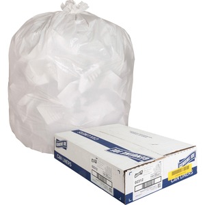 Genuine Joe Heavy-Duty Tall Kitchen Trash Bags - Small Size - 13 gal Capacity - 24" Width x 31" Length - 0.85 mil (22 Micron) Thickness - Low Density - White - 150/Carton - Ki