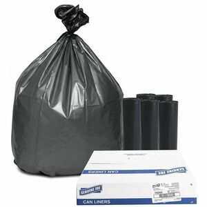 Genuine Joe Maximum Strength Trash Can Liner - Extra Large Size - 60 gal Capacity - 56" Length x 39" Width x 1.55 mil (39 Micron) Thickness - Low Density - Silver - Plastic Re