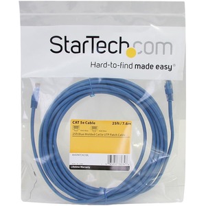 StarTech.com 25 ft Blue Molded Cat5e UTP Patch Cable - Category 5e - 25 ft - 1 x RJ-45 Male Network