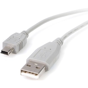StarTech.com Mini USB Cable - 1 x Type A Male - 1 x Mini Type B Male USB - Grey