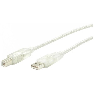 StarTech.com 6 ft Clear A to B USB 2.0 Cable - M/M - 1 x Type A Male USB - 1 x Type B Male USB - Transparent