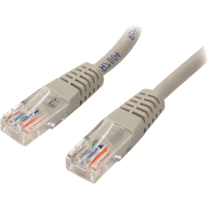 StarTech.com 10ft Gray Molded Cat5e UTP Patch Cable - Category 5e - 10 ft - 1 x RJ-45 Male Network