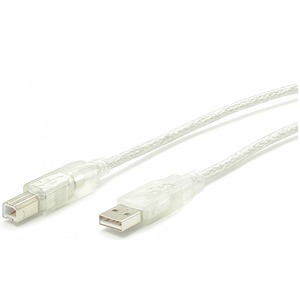 StarTech.com 10 ft Transparent USB 2.0 Cable - A to B - Type A Male - Type B Male - 10ft - Transparent