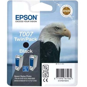 Epson T007 Black Ink Cartridge x2 Pack