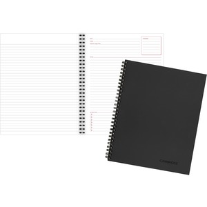 Mead Limited Meeting Notebooks - Letter - 80 Sheets - Wire Bound - Letter - 8 1/2" x 11" - BlackLinen Cover - Perforated - 1 Each