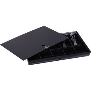Sparco Locking Cover Money Tray - 1 x Cash Tray - 5 Bill/5 Coin Compartment(s) - Black