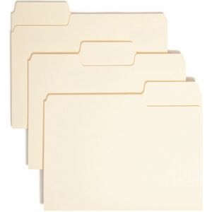 Smead SuperTab 1/3 Tab Cut Letter Recycled Top Tab File Folder - 8 1/2" x 11" - 3/4" Expansion - Top Tab Location - Assorted Position Tab Position - Manila - 10% Recycled - 10