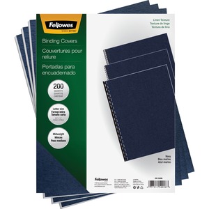 Fellowes Expressions™ Linen Presentation Covers - Letter, Navy, 200 - 11" Height x 8.5" Width x 0.1" Depth - For Letter 8 1/2" x 11" Sheet - Navy - Linen - 200 / Pack