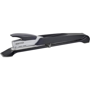 Bostitch Long Reach Antimicrobial Stapler - 25 of 30lb Paper Sheets Capacity - 210 Staple Capacity - Full Strip - 1/4" Staple Size - 1 Each - Black, Silver