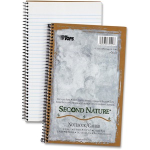 TOPS College-ruled Second Nature Notebook - 80 Sheets - Coilock - 15 lb Basis Weight - 6" x 9 1/2" - 0.23" x 6" x 9.5" - White Paper - Light Blue Cover - Perforated, Acid-free