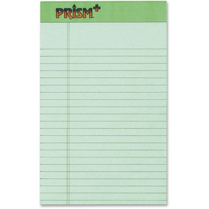 TOPS Prism Plus Legal Pads - 50 Sheets - Strip - 16 lb Basis Weight - 5" x 8" - 8" x 5" - Green Paper - Perforated, Rigid, Heavyweight, Bleed Resistant, Acid-free, Unpunched -