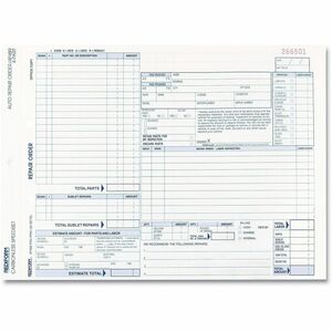 Rediform 4P489 Polypack Auto Repair Order Form - 4 Part - Carbonless Copy - 8.50" x 11" Form Size - 50 Set