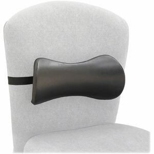 Safco Memory Foam Lumbar Support Backrest - Strap Mount - Black