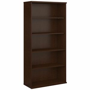 Bush Business Furniture Series C 36W 5 Shelf Bookcase in Mocha Cherry - 35.6" x 15.4" x 72.8" - 5 Shelve(s) - Finish: Mocha Cherry