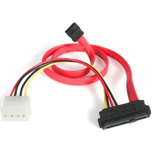 StarTech.com 18in SAS 29 Pin to SATA Cable with LP4 Power - 1 x Male SATA - 1 x Male SAS