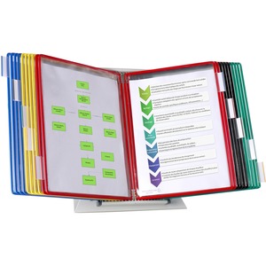 Tarifold Color-coded 20-Pocket Desktop Starter Set - Desktop, Countertop - 20 Panels - Support Letter 8.50" x 11" Media - Pivot, Expandable, Wire-reinforced - Assorted Pocket