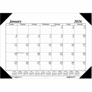 House of Doolittle Recycled Compact Size Economy Desk Pad - Monthly - 12 Month - January 2026 to December 2026 - 1 Month Single Page Layout - 18 1/2" x 13" Sheet Size - 2.31"