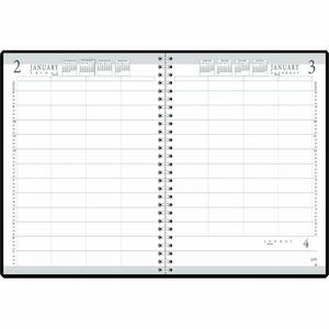 House of Doolittle 4-Person Embossed Cover Daily Appointment Book - Julian Dates - Daily - 1 Year - January 2026 to December 2026 - 8:00 AM to 7:45 PM - Quarter-hourly - 1 Day