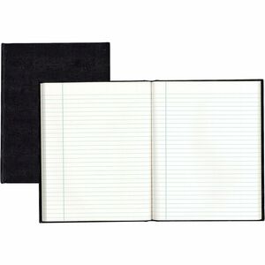 Blueline Hardbound Executive Notebooks - 150 Sheets - Perfect Bound - Ruled - 9 1/4" x 7 1/4" - White Paper - Black Cover - Hard Cover - Recycled - 1 Each