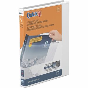 QuickFit Clear-View Binder, 3-Ring Binder, Round Ring, 5/8 Inch, White - 5/8" Binder Capacity - Letter - 8 1/2" x 11" Sheet Size - 100 Sheet Capacity - 3 x 0.63" Ring - Fasten
