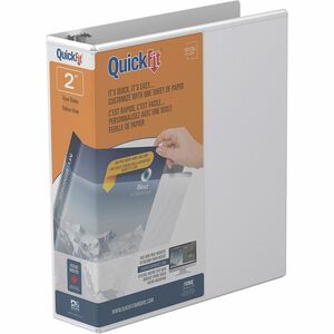 QuickFit Clear-View Binder, 3-Ring Binder, Round Ring, 2 Inch, White - 2" Binder Capacity - Letter - 8 1/2" x 11" Sheet Size - 400 Sheet Capacity - 3 x 2" Ring - Fastener: Rou