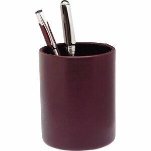 Dacasso Pencil Cup - Leather - Black, Burgundy - 1 Each