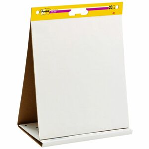 Post-it® Super Sticky Tabletop Easel Pad with Dry Erase Surface - 20 Sheets - Plain - Stapled - 18.50 lb Basis Weight - 20" x 23" - White Paper - Dry Erase, Self-adhesive, Bui