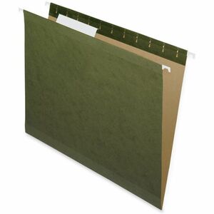 Nature Saver 1/3 Tab Cut Letter Recycled Hanging Folder - 8 1/2" x 11" - Poly - Standard Green - 100% Recycled - 25 / Box