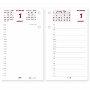 Brownline Daily Calendar Refill for C2S Stand, English - Daily - 12 Month - January 2026 to December 2026 - 7:00 AM to 6:30 PM - Half-hourly - 1 Day Double Page Layout - 6" x