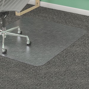 Lorell Rectangular Medium Pile Chairmat - Carpeted Floor - 60" Length x 46" Width x 0.13" Thickness - Rectangle - Vinyl - Clear