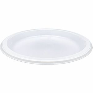 Genuine Joe 9" Reusable Plastic Plates - Serving - Disposable - 9" Diameter - White - Plastic Body - 125 / Pack