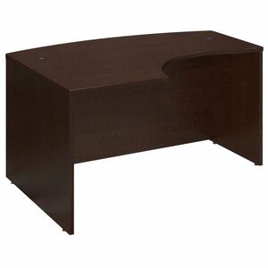 Bush Business Furniture Series C 60W x 43D LH L-Bow Desk Shell in Mocha Cherry - 29.8" Height x 58.9" Width x 42.9" Depth - Material: Melamine - Finish: Mocha Cherry - Scratch