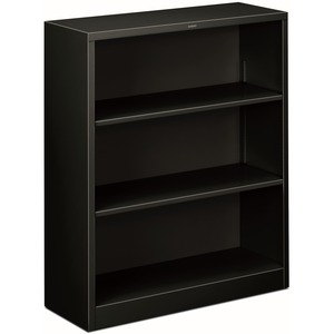 HON Brigade Steel Bookcase | 3 Shelves | 34-1/2"W | Black Finish - 3 Shelf(ves) - 41" Height x 34.50" Width x 12.62" Depth - Adjustable Shelf, Reinforced, Welded, Durable, Com