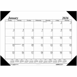 House of Doolittle Economy Refillable Desk Pad - Julian Dates - Monthly - 12 Month - January 2026 to December 2026 - 1 Month Single Page Layout - 22" x 17" Sheet Size - 2.88"