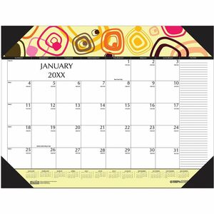 House of Doolittle 12-Month Recycled Desk Pad Calendar - Julian Dates - Monthly - 12 Month - January 2026 to December 2026 - 22" x 17" Sheet Size - Desk Pad, Desk - Multicolor
