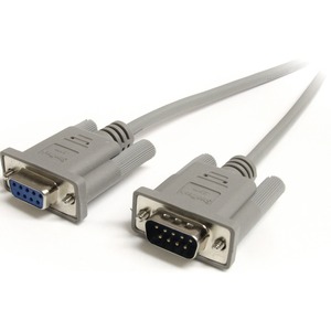 StarTech.com 10 ft Straight Through Serial Cable - M/F - 1 x DB-9 Male Serial - 1 x DB-9 Female Serial - Grey